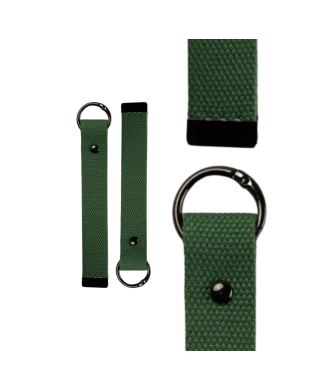 Army Green Black 15cm Canvas Keychain