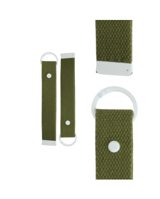 Army Green White 15cm Canvas Keychain