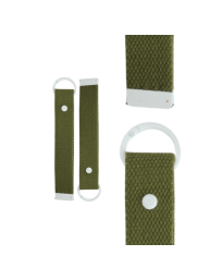 Army Green White 15cm Canvas Keychain