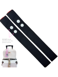 Black with White Button Luggage Tag