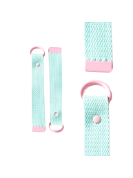 Light Blue Pink 15cm Canvas Keychain
