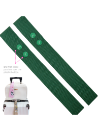 Green with Green Button Luggage Tag