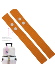 Orange with White Button Luggage Tag