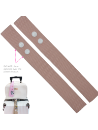 Pink with White Button Luggage Tag
