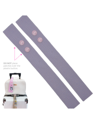 Purple with Pink Button Luggage Tag