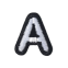 Classic B/W 2cm Alphabet A