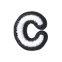 Classic B/W 2cm Alphabet C