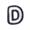 Classic B/W 2cm Alphabet D