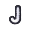 Classic B/W 2cm Alphabet J