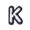 Classic B/W 2cm Alphabet K