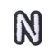 Classic B/W 2cm Alphabet N