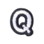 Classic B/W 2cm Alphabet Q
