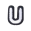Classic B/W 2cm Alphabet U