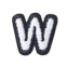 Classic B/W 2cm Alphabet W