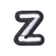 Classic B/W 2cm Alphabet Z