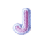Classic Pink 2cm Alphabet J