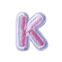 Classic Pink 2cm Alphabet K