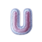 Classic Pink 2cm Alphabet U