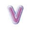 Classic Pink 2cm Alphabet V