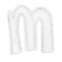 white Alphabet M